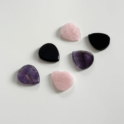 Rose Quartz / Rainbow Obsidian / Amethyst / Smoky Quartz Guitar Pick (Scalpel)